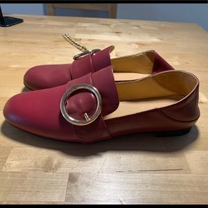 Silithus burgundy red real leather loafer/ size 8